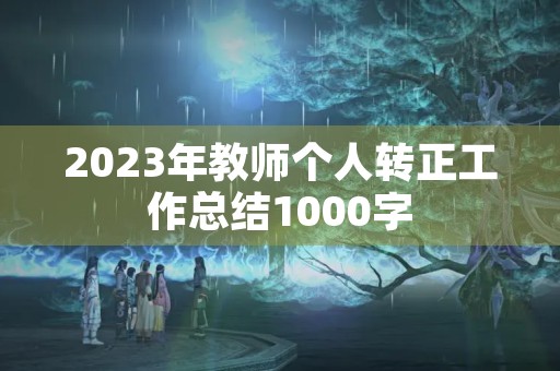 2023年教师个人转正工作总结1000字