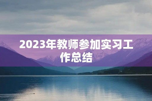 2023年教师参加实习工作总结
