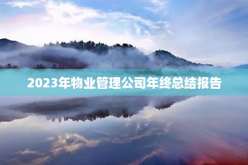 2023年物业管理公司年终总结报告