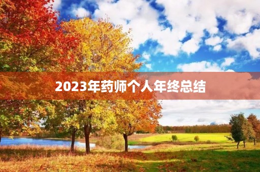 2023年药师个人年终总结