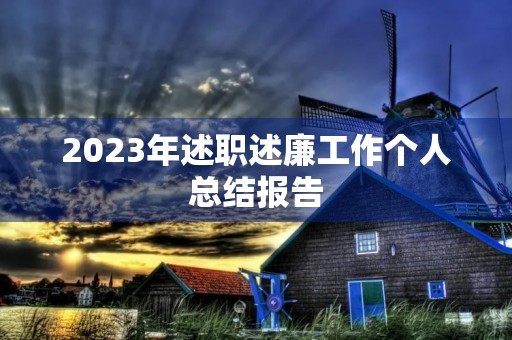 2023年述职述廉工作个人总结报告