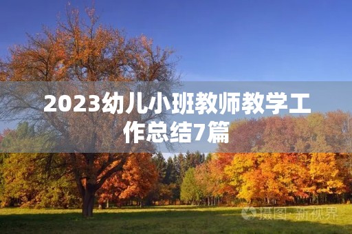 2023幼儿小班教师教学工作总结7篇