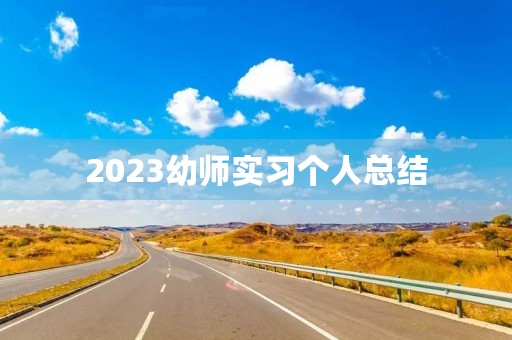 2023幼师实习个人总结