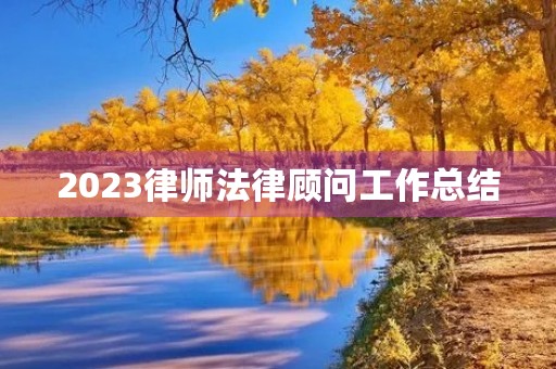 2023律师法律顾问工作总结