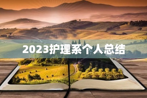 2023护理系个人总结