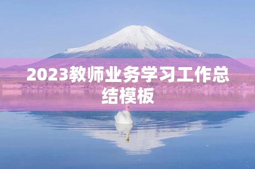 2023教师业务学习工作总结模板