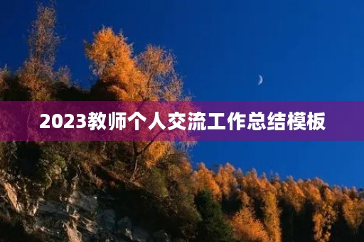 2023教师个人交流工作总结模板