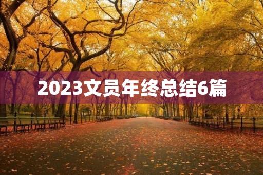 2023文员年终总结6篇 2023文员年终总结6篇