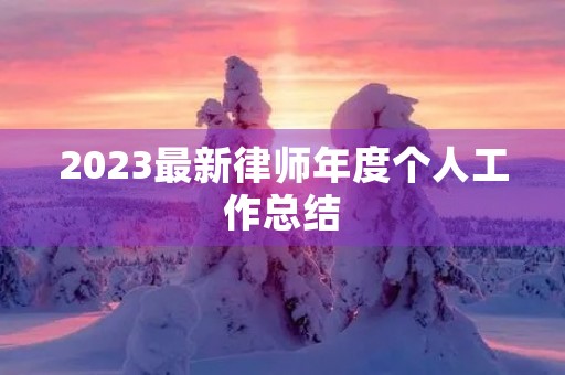 2023最新律师年度个人工作总结