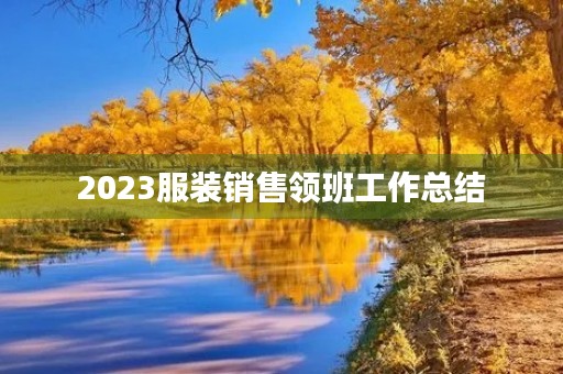 2023服装销售领班工作总结