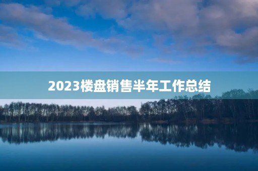 2023楼盘销售半年工作总结