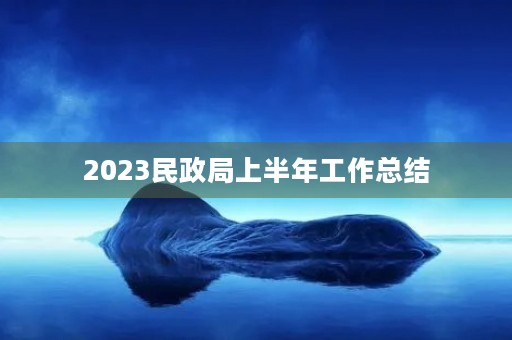 2023民政局上半年工作总结