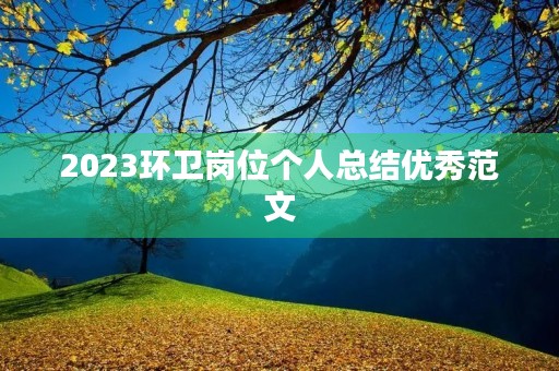 2023环卫岗位个人总结优秀范文