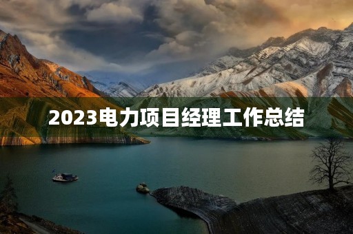 2023电力项目经理工作总结 2023电力项目经理工作总结