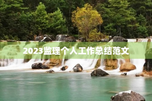 2023监理个人工作总结范文