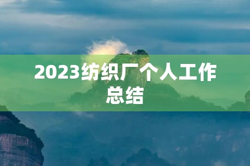 2023纺织厂个人工作总结