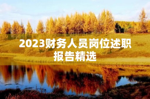 2023财务人员岗位述职报告精选