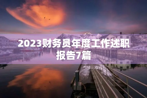 2023财务员年度工作述职报告7篇
