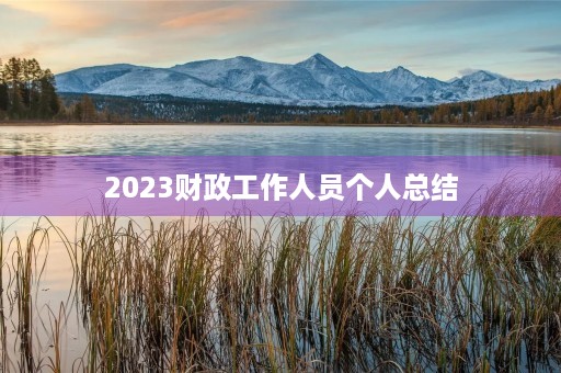 2023财政工作人员个人总结