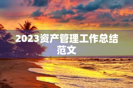 2023资产管理工作总结范文
