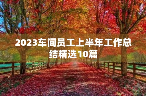 2023车间员工上半年工作总结精选10篇