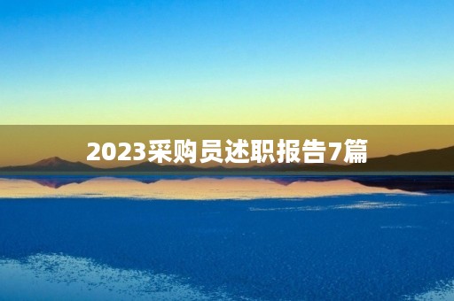 2023采购员述职报告7篇