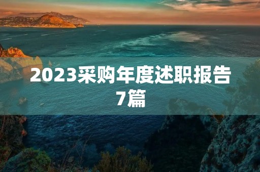 2023采购年度述职报告7篇