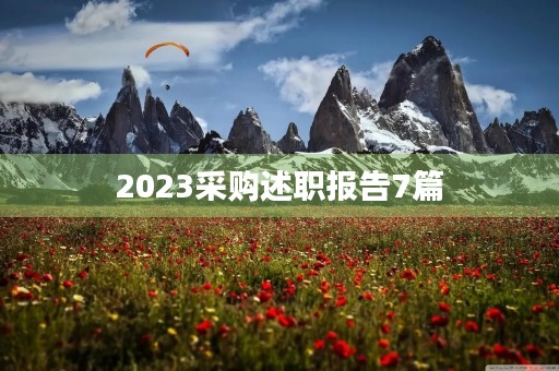 2023采购述职报告7篇