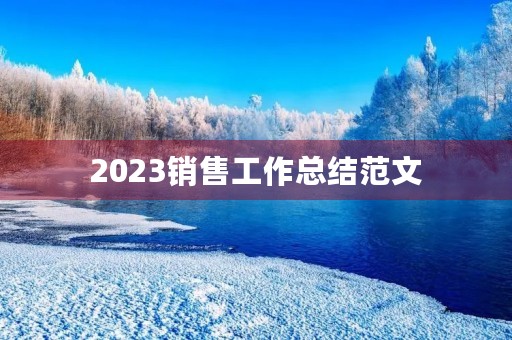 2023销售工作总结范文(10篇)