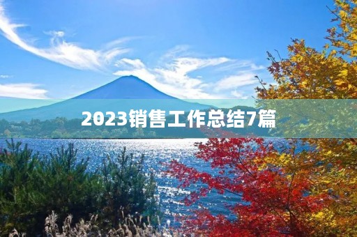 2023销售工作总结7篇