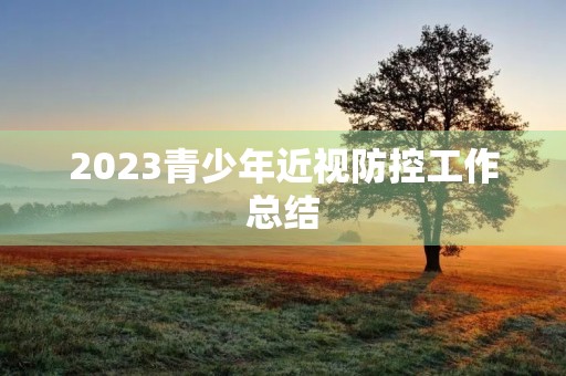 2023青少年近视防控工作总结