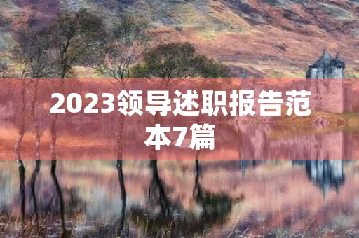 2023领导述职报告范本7篇