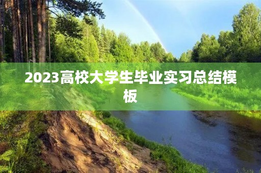 2023高校大学生毕业实习总结模板
