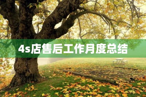 4s店售后工作月度总结