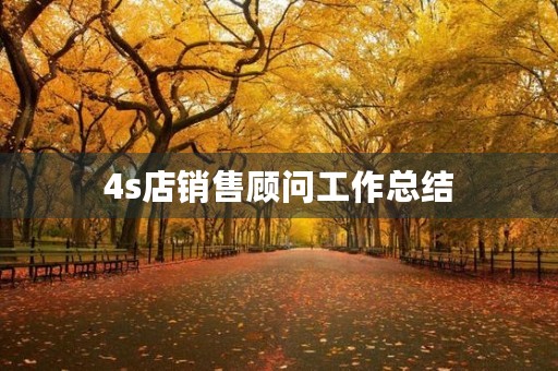 4s店销售顾问工作总结