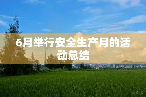 6月举行安全生产月的活动总结