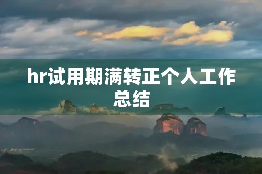 hr试用期满转正个人工作总结