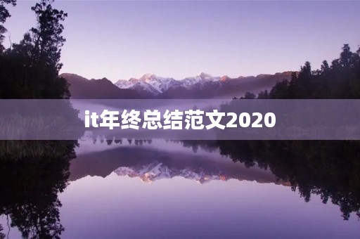 it年终总结范文2020