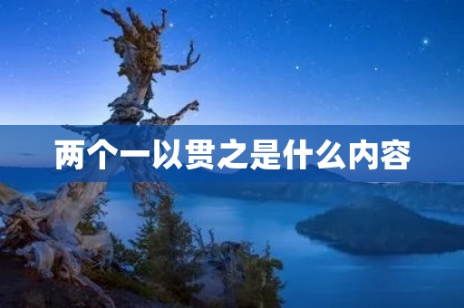 两个一以贯之是什么内容