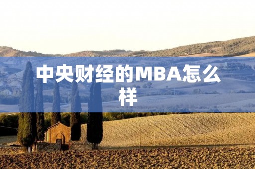 中央财经的MBA怎么样