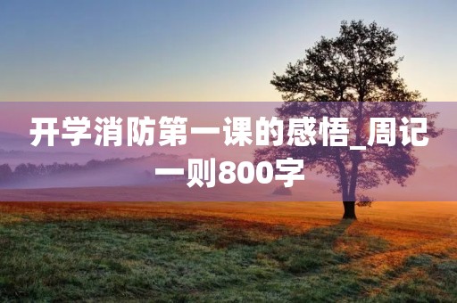 开学消防第一课的感悟_周记一则800字 开学消防第一课的感悟_周记一则800字