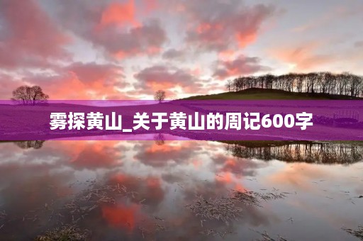雾探黄山_关于黄山的周记600字 雾探黄山_关于黄山的周记600字