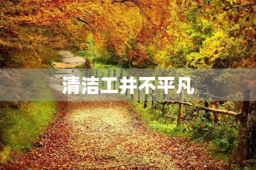 清洁工并不平凡