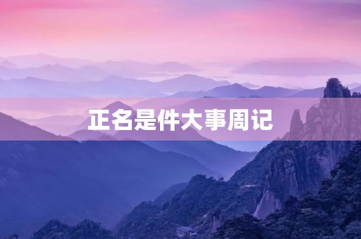 正名是件大事周记