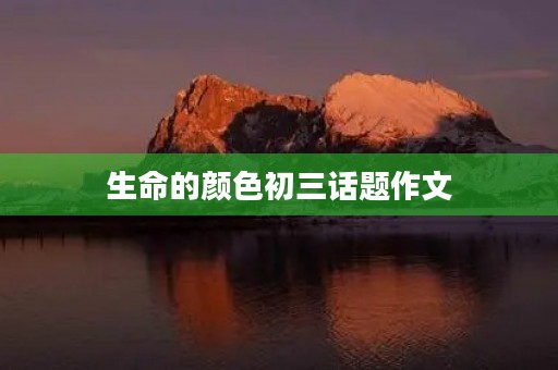生命的颜色初三话题作文