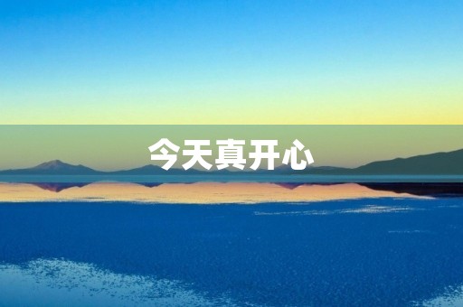 今天真开心