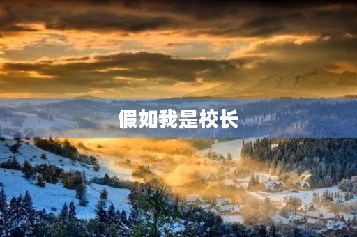 假如我是校长