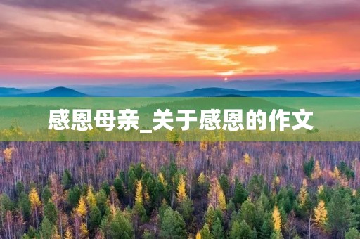 感恩母亲_关于感恩的作文