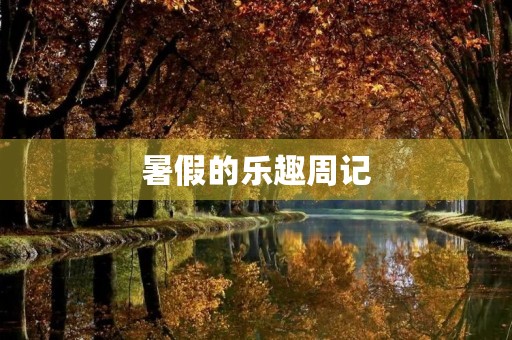 暑假的乐趣周记