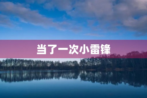 当了一次小雷锋 当了一次小雷锋